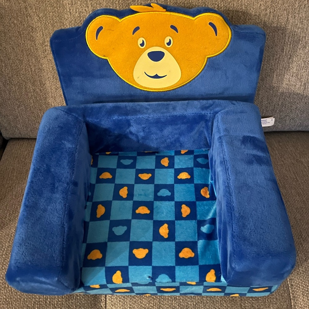 Build-A-Bear Blue and Yellow Kids Plush Chair